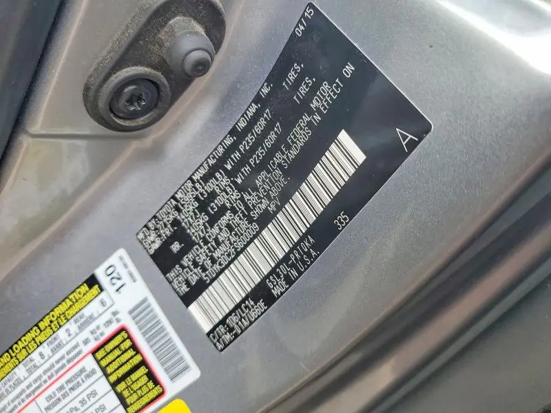 2015 TOYOTA SIENNA XLE 8-PASSENGER  