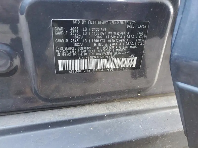 2017 SUBARU OUTBACK 2.5I LIMITED  