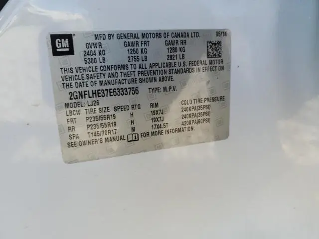 2014 CHEVROLET EQUINOX LTZ  