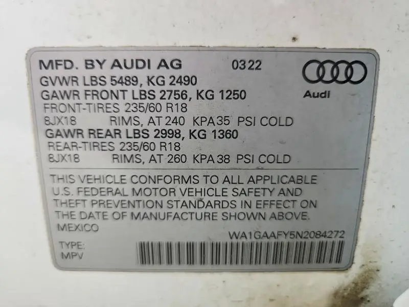 2022 AUDI Q5   