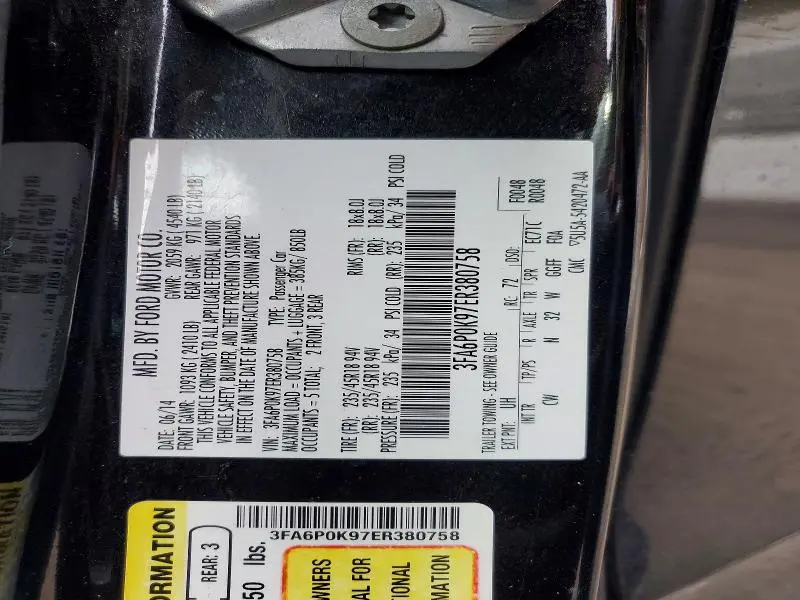 2014 FORD FUSION TITANIUM  