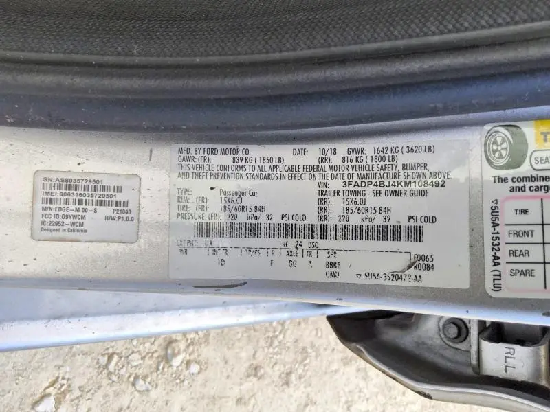 2019 FORD FIESTA SE  