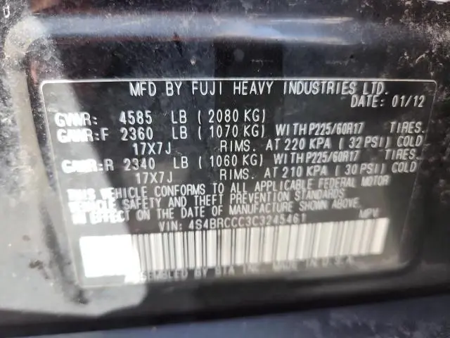 2012 SUBARU OUTBACK 2.5I PREMIUM  