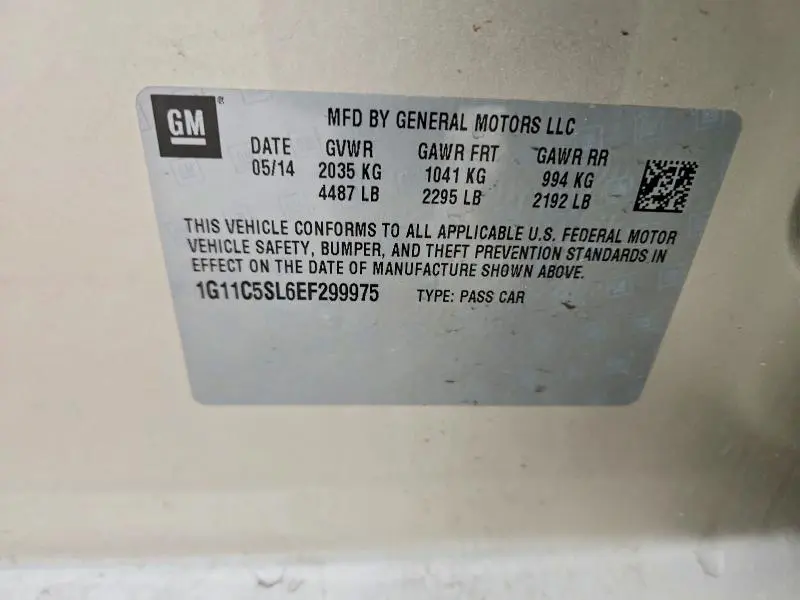 2014 CHEVROLET MALIBU 1LT  