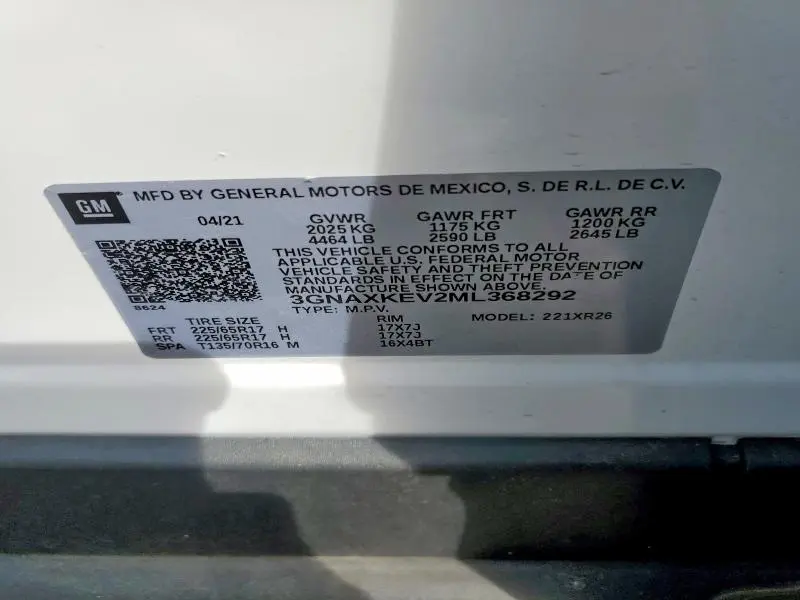 2021 CHEVROLET EQUINOX LT  