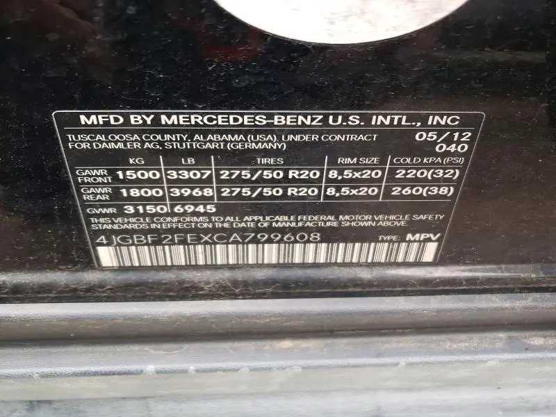 2012 MERCEDES-BENZ GL 350 BLUETEC  