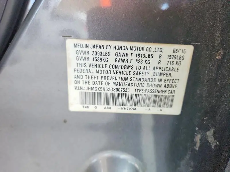 2016 HONDA FIT LX  