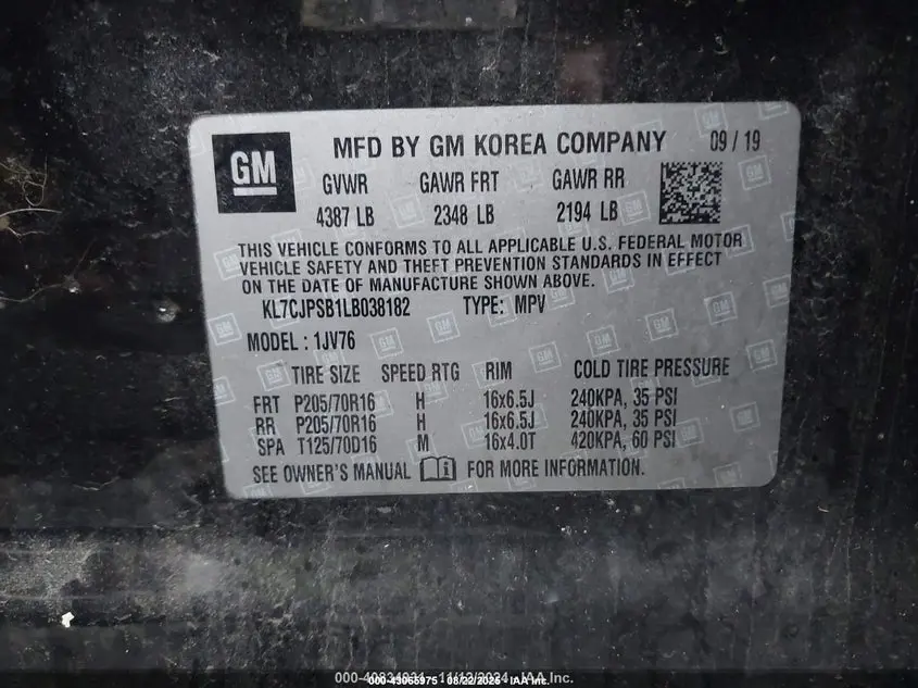 2020 CHEVROLET TRAX AWD LT