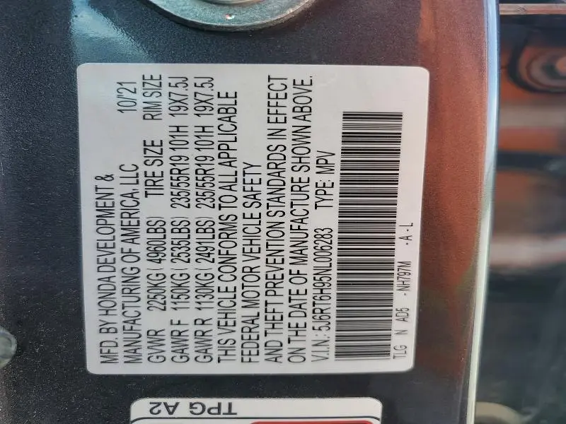 2022 HONDA CR-V TOURING  
