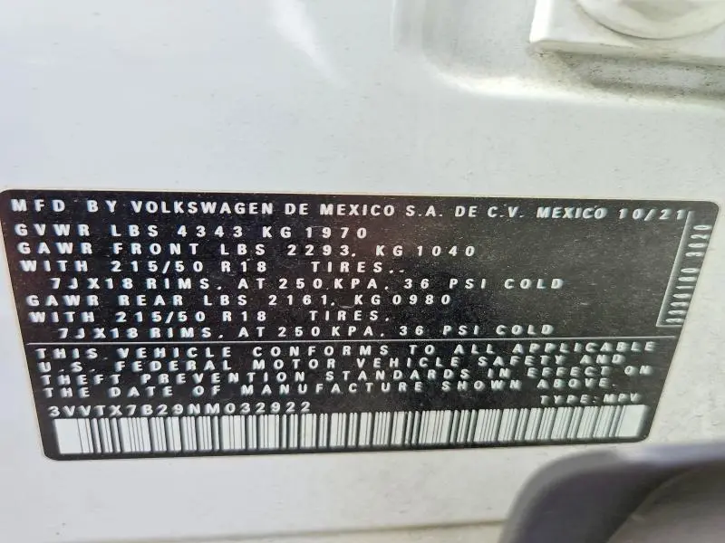 2022 VOLKSWAGEN TAOS SE  