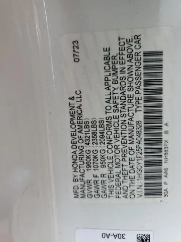 2023 HONDA ACCORD LX