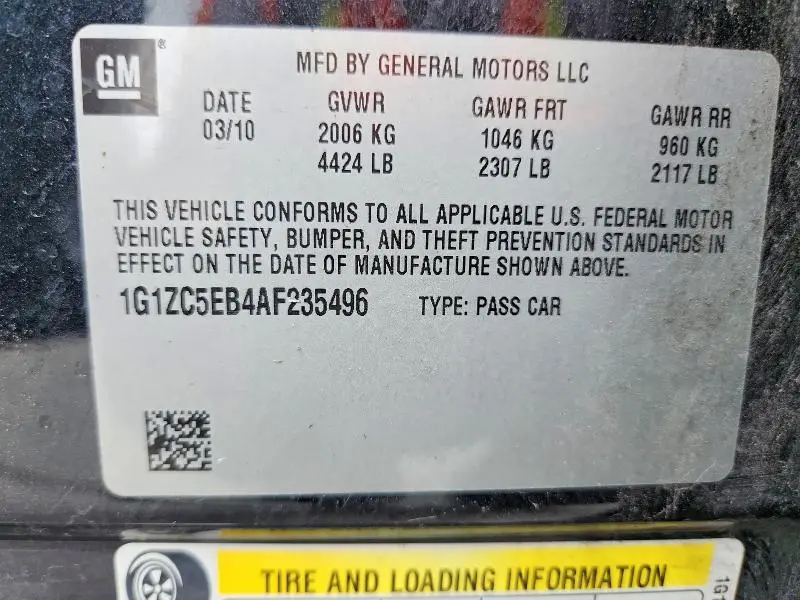 2010 CHEVROLET MALIBU 1LT  
