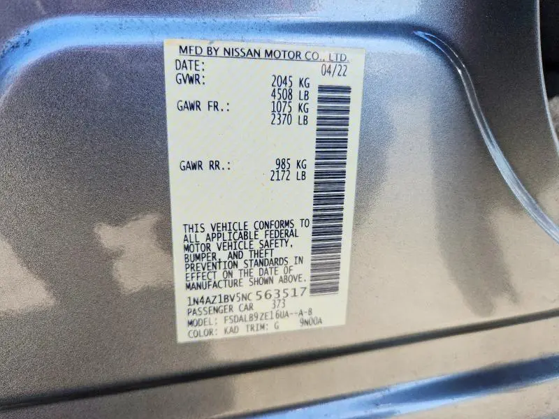 2022 NISSAN LEAF S  