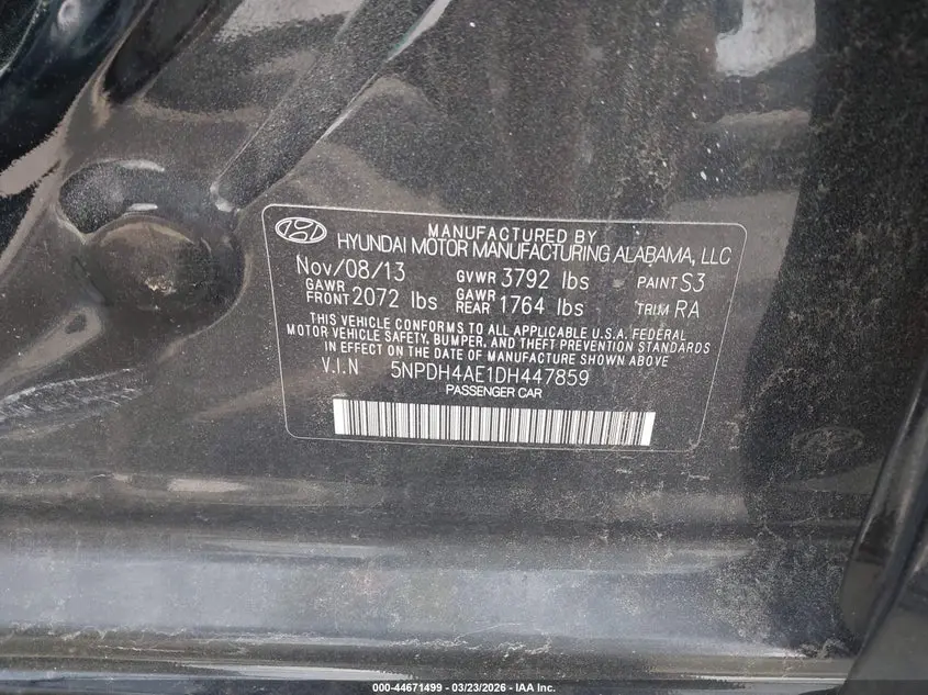 2013 HYUNDAI ELANTRA GLS