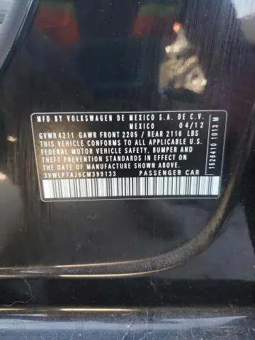 2012 VOLKSWAGEN JETTA SEL  