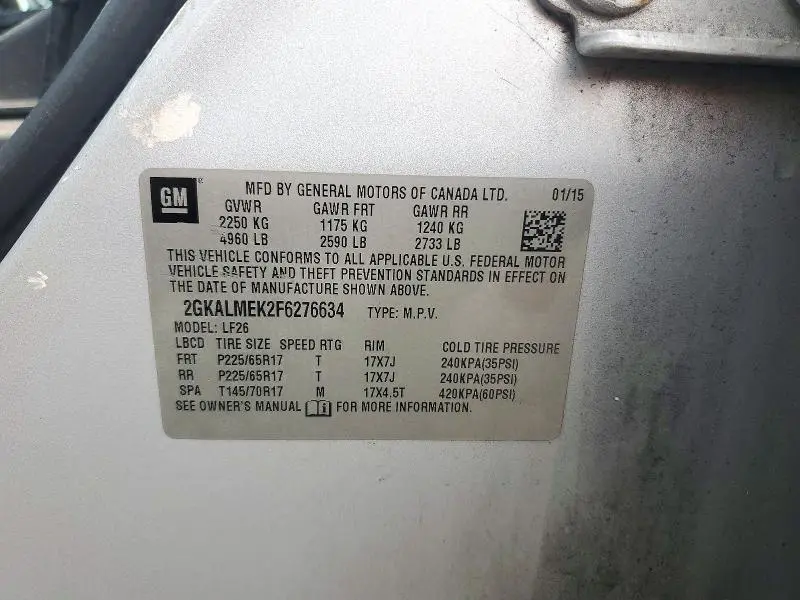 2015 GMC TERRAIN SLE  