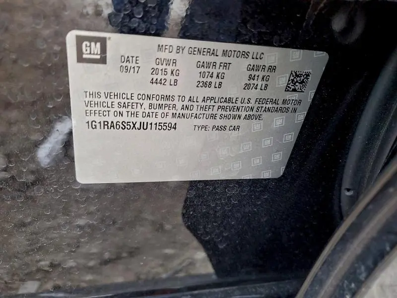 2018 CHEVROLET VOLT LT  