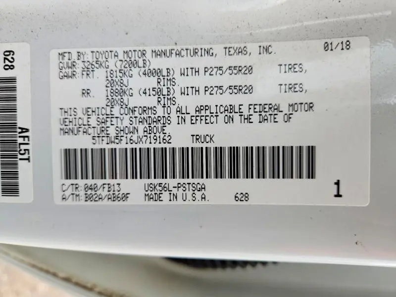 2018 TOYOTA TUNDRA CREWMAX SR5  