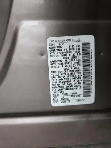 2011 NISSAN MURANO S  