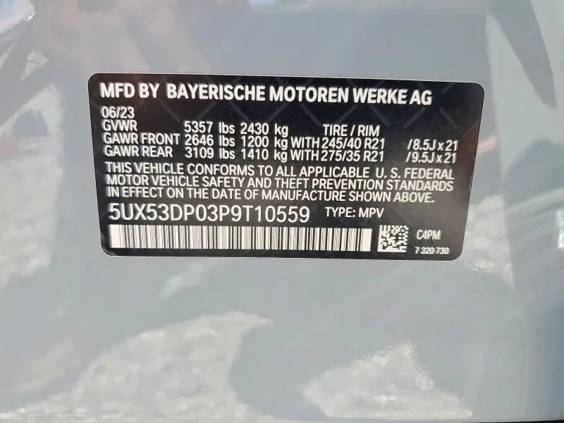 2023 BMW X3   