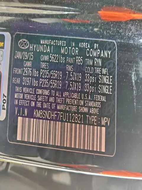 2015 HYUNDAI SANTA FE GLS  