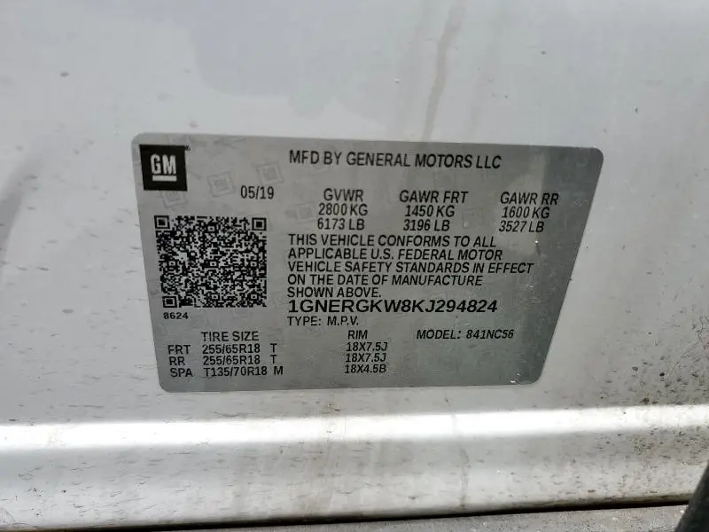 2019 CHEVROLET TRAVERSE LT  