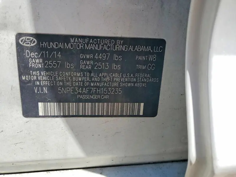 2015 HYUNDAI SONATA LIMITED  