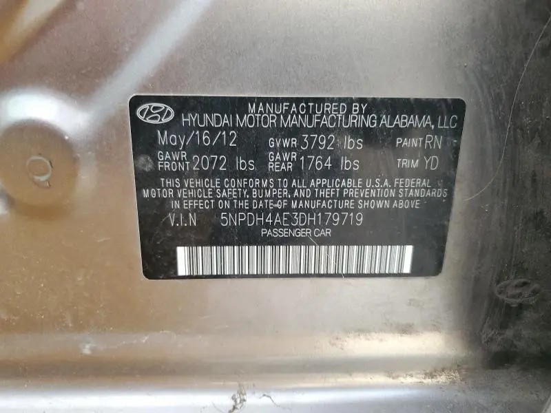 2013 HYUNDAI ELANTRA GLS  