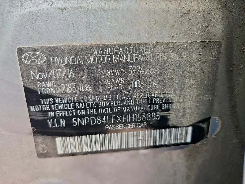 2017 HYUNDAI ELANTRA SE  