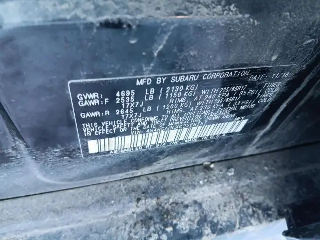 2019 SUBARU OUTBACK 2.5I PREMIUM  