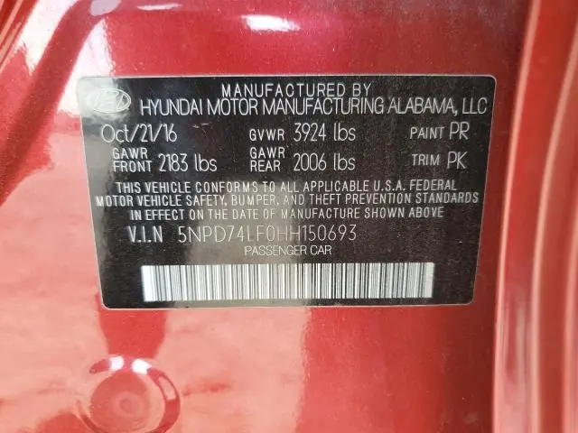 2017 HYUNDAI ELANTRA SE  