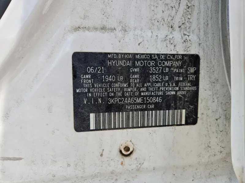 2021 HYUNDAI ACCENT SEL  