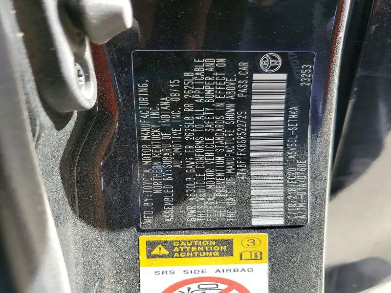 2016 TOYOTA CAMRY LE  