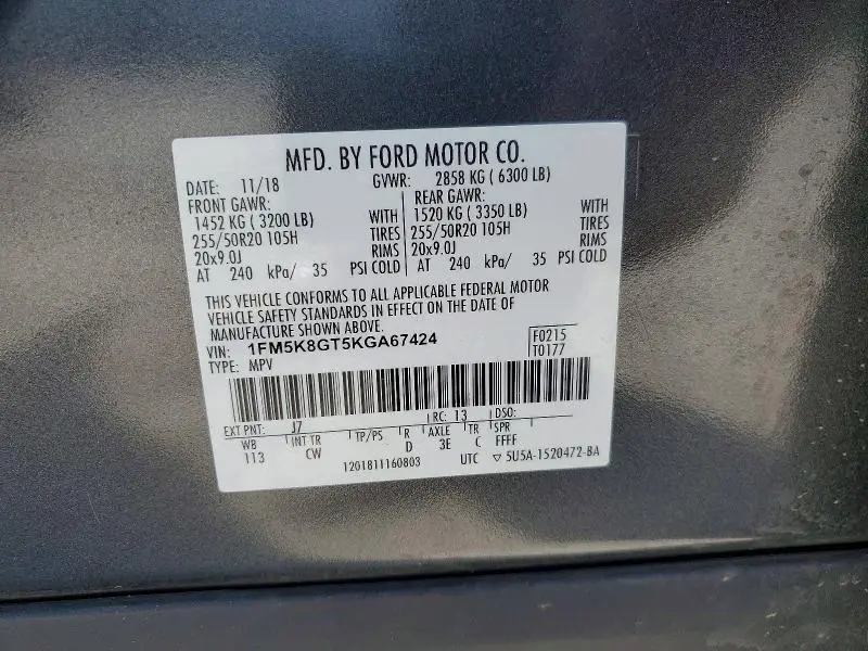 2019 FORD EXPLORER SPORT  
