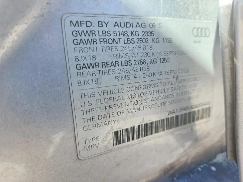 2016 AUDI A4 ALLROAD PREMIUM PLUS  