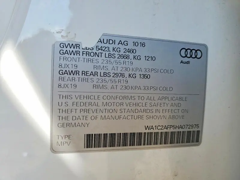 2017 AUDI Q5 PREMIUM  