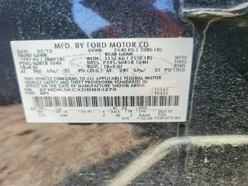 2013 FORD EDGE LIMITED  