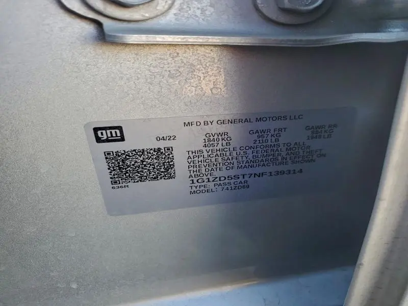 2022 CHEVROLET MALIBU LT  