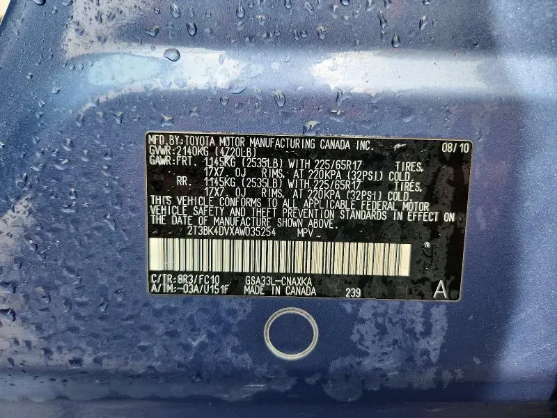 2010 TOYOTA RAV4 BASE  