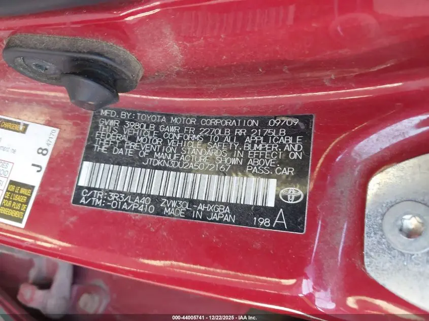 2010 TOYOTA PRIUS IV