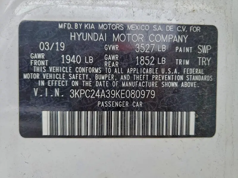 2019 HYUNDAI ACCENT SE  