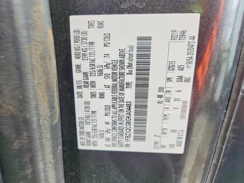 2016 FORD TRANSIT T-350  