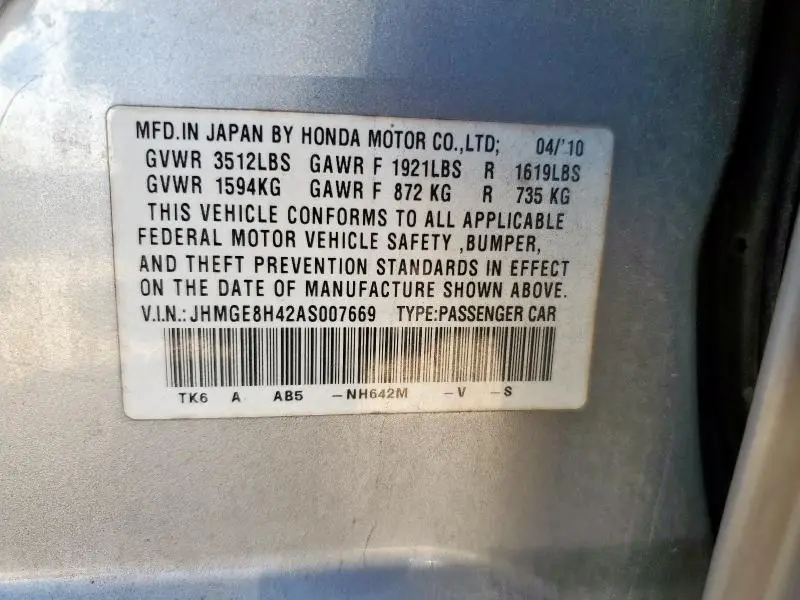 2010 HONDA FIT SPORT  