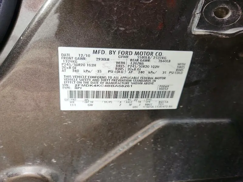 2011 FORD EDGE LIMITED  