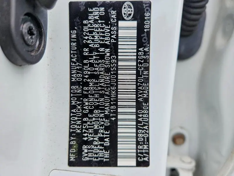 2018 TOYOTA CAMRY XLE  