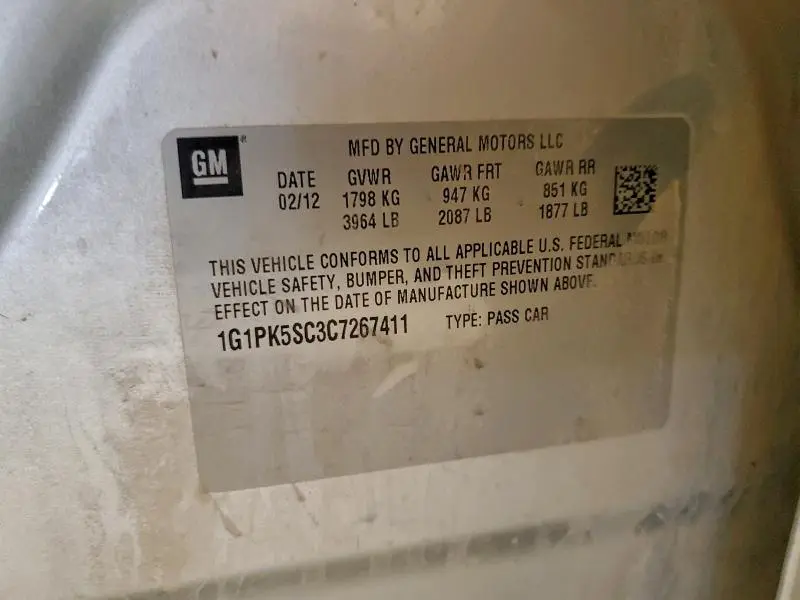 2012 CHEVROLET CRUZE ECO  