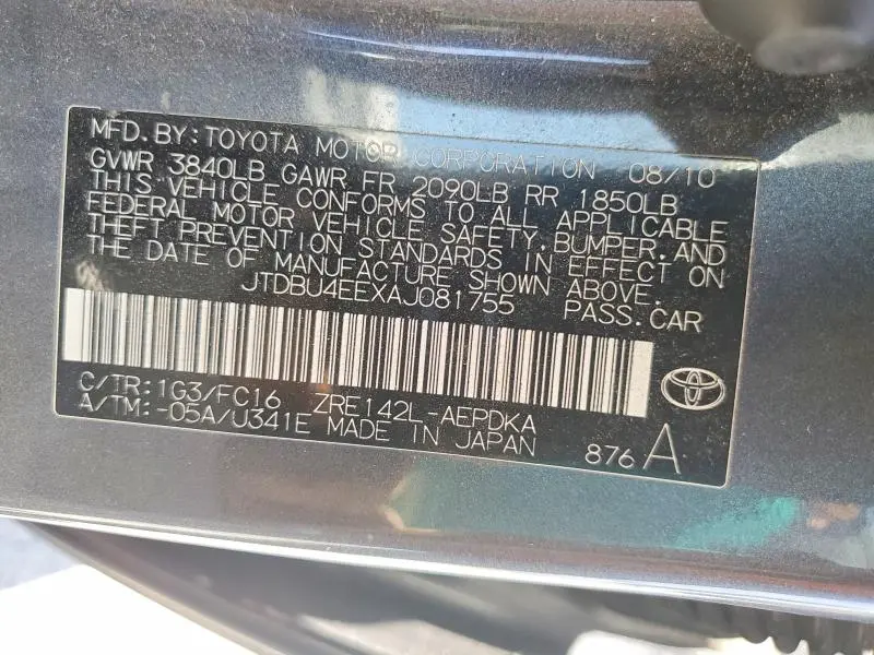 2010 TOYOTA COROLLA LE  