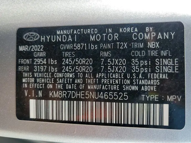 2022 HYUNDAI PALISADE CALLIGRAPHY  