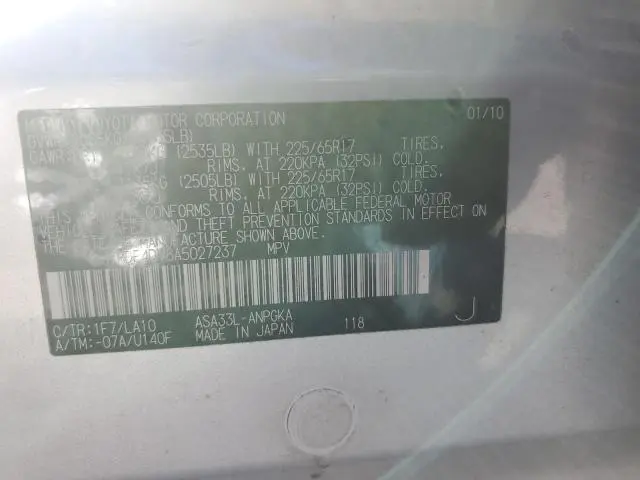 2010 TOYOTA RAV4 LIMITED  