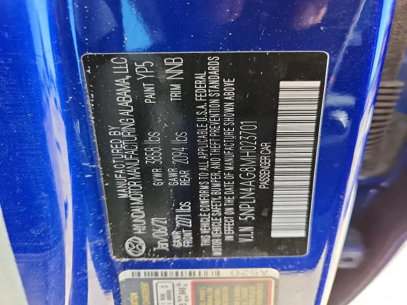 2021 HYUNDAI ELANTRA SEL  